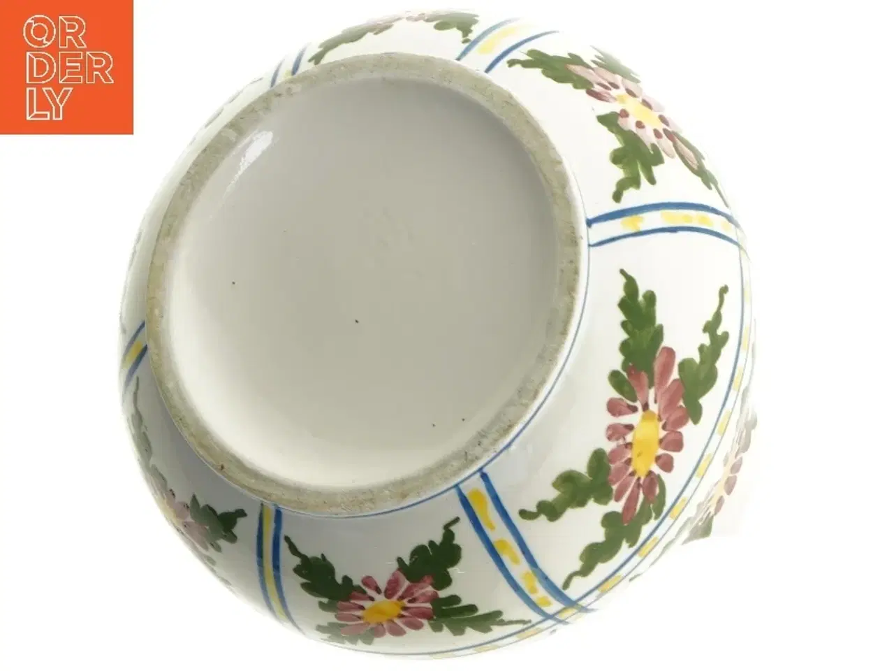 Billede 4 - Keramikkande med blomstermotiv (str. Ø 20 cm)
