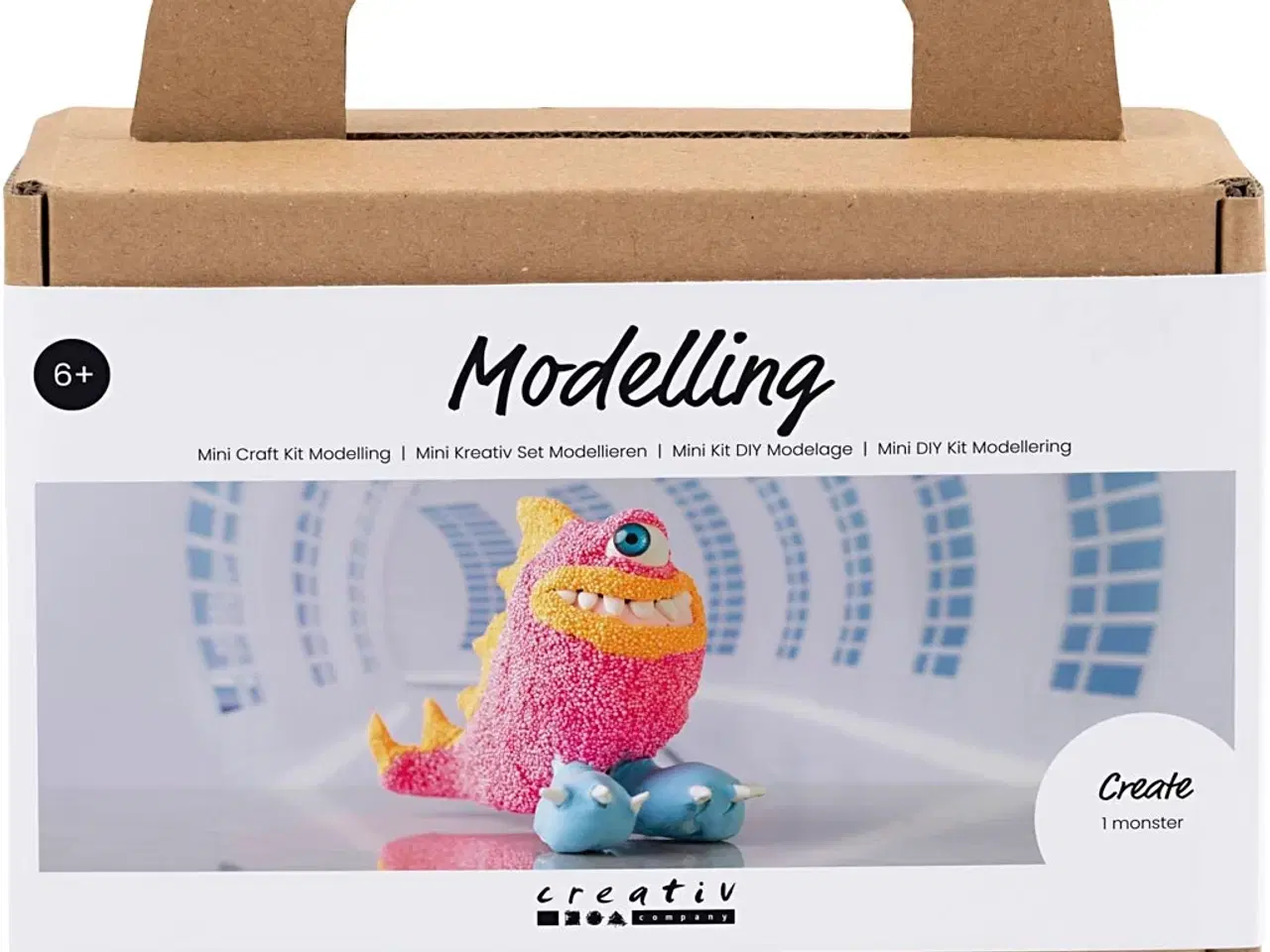 Billede 1 - Mini DIY Kit Modellering, Monster Freddy, pink neon, 1 pk.