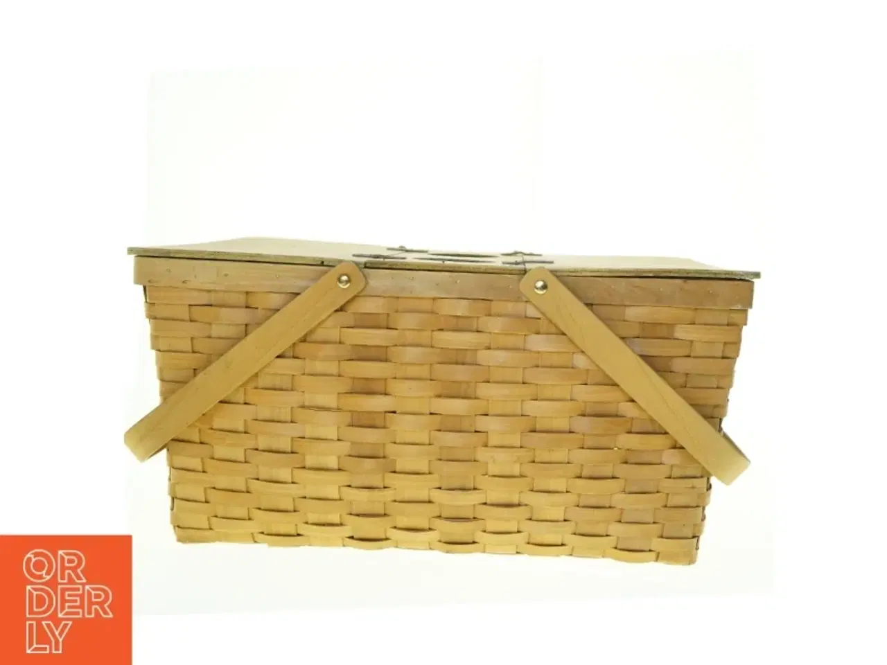 Billede 1 - Flettet Picnic kurv (str. 23 x 26 x 42 cm)