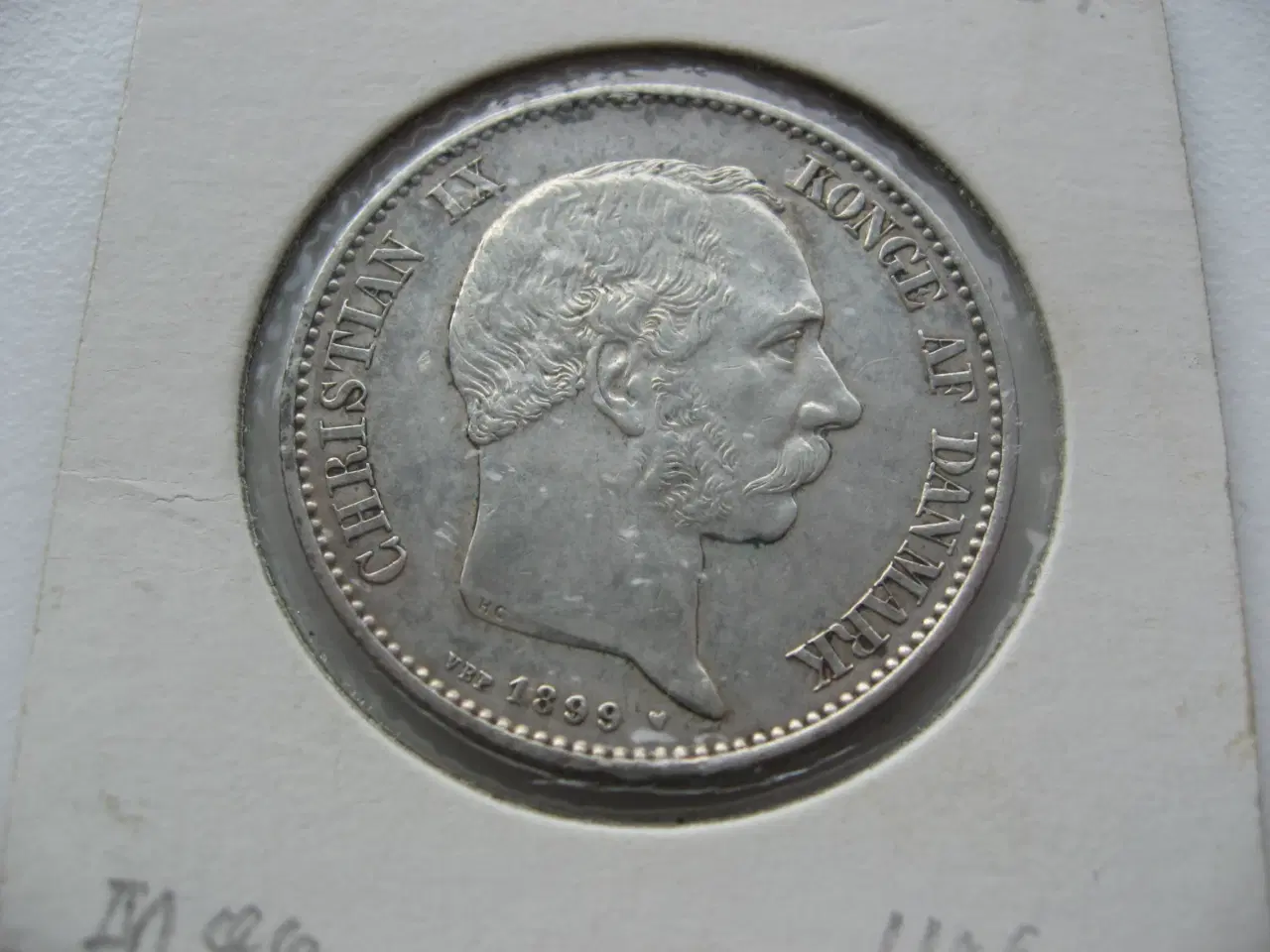 Billede 1 - Særdeles flot delfin sølv 2 kr 1899, den gode