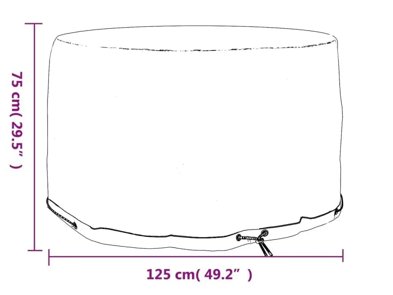 Billede 6 - Havemøbelovertræk Ø125x75 cm 6 øjer rundt