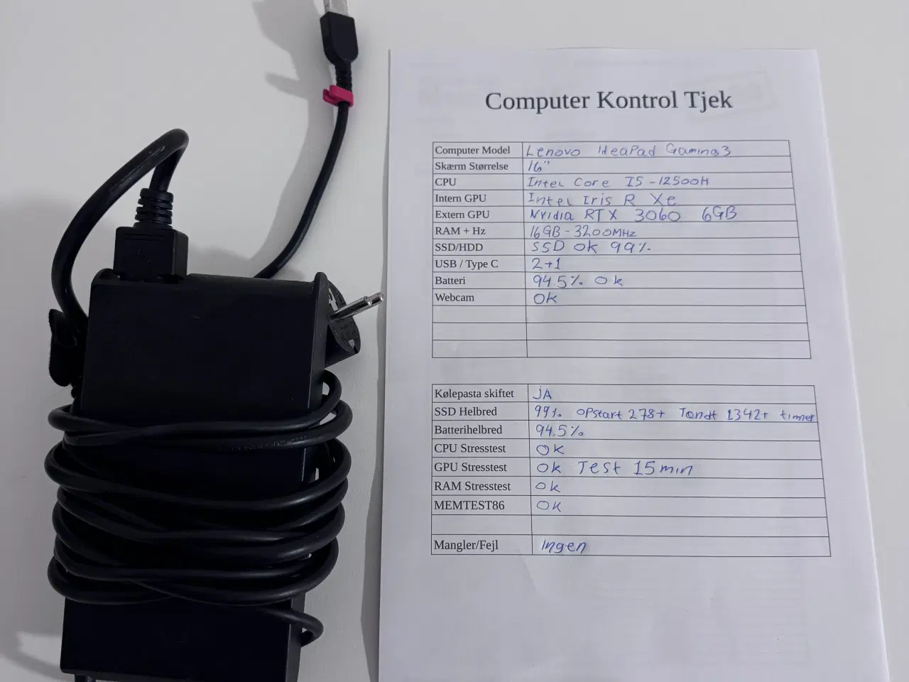 Billede 4 - Lenovo IdeaPad Gaming 3 16IAH7 – RTX 3060 / i5-125