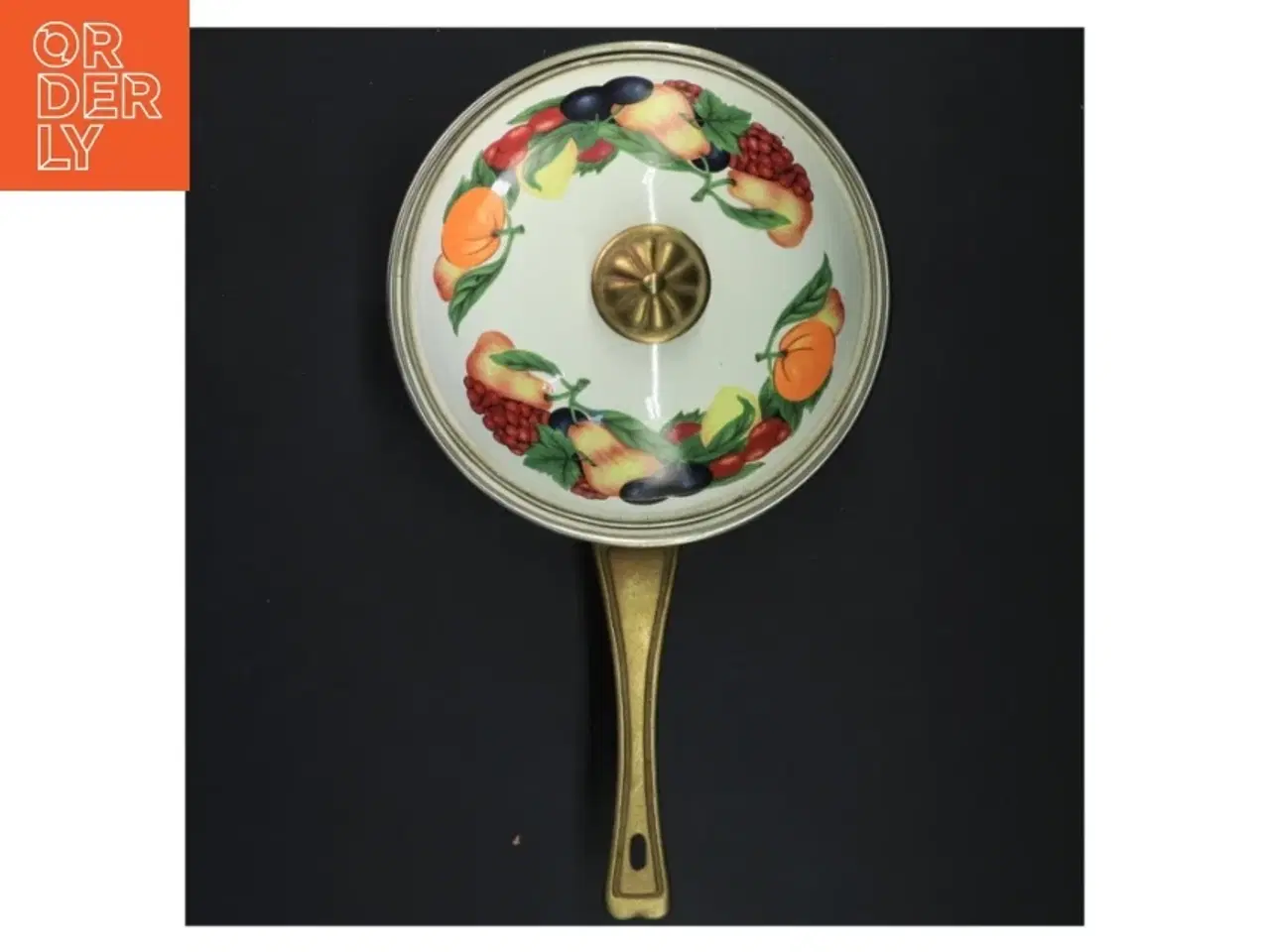 Billede 4 - Emaljeret kasserolle med frugt design (str. 28x8 cm)