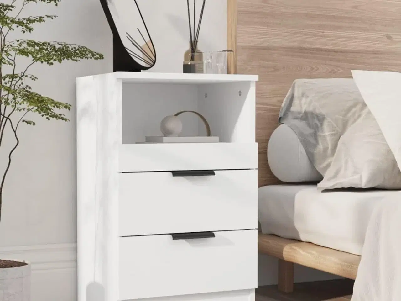 Billede 7 - Sengeborde 2 stk. konstrueret træ hvid