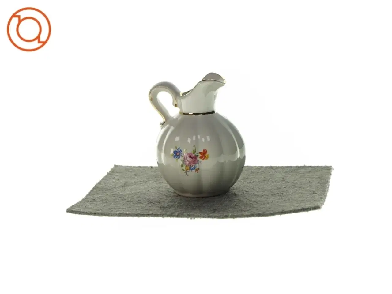 Billede 2 - Kande/ lille vintage vase med blomsterprint (str. 12 x 6cm)