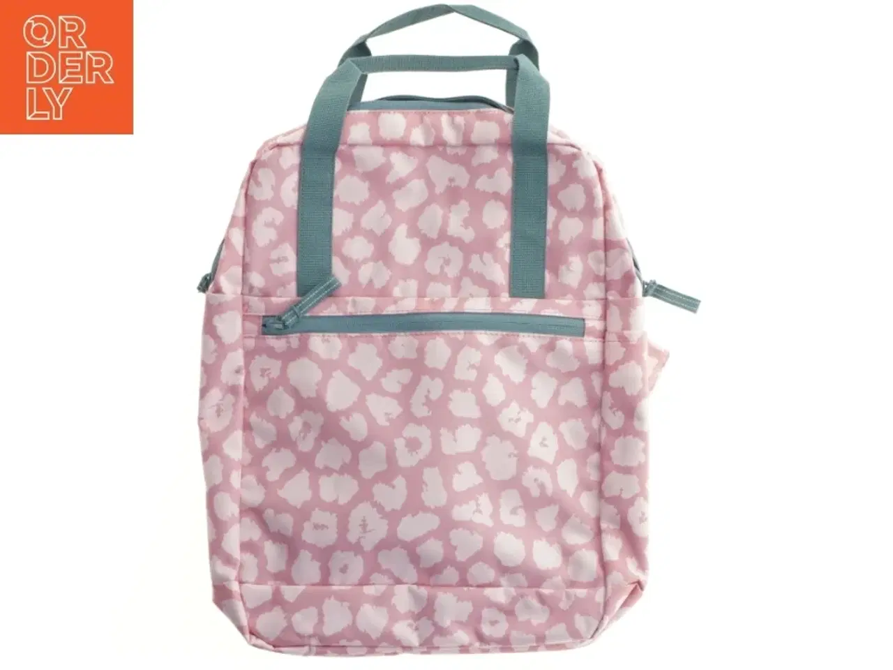 Billede 1 - Lyserød og grå børne rygsæk med dyremønster fra IKEA (str. 40 x 32 cm)