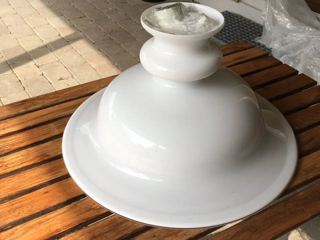 Billede 1 - Holmegård hvid glas loftslampe