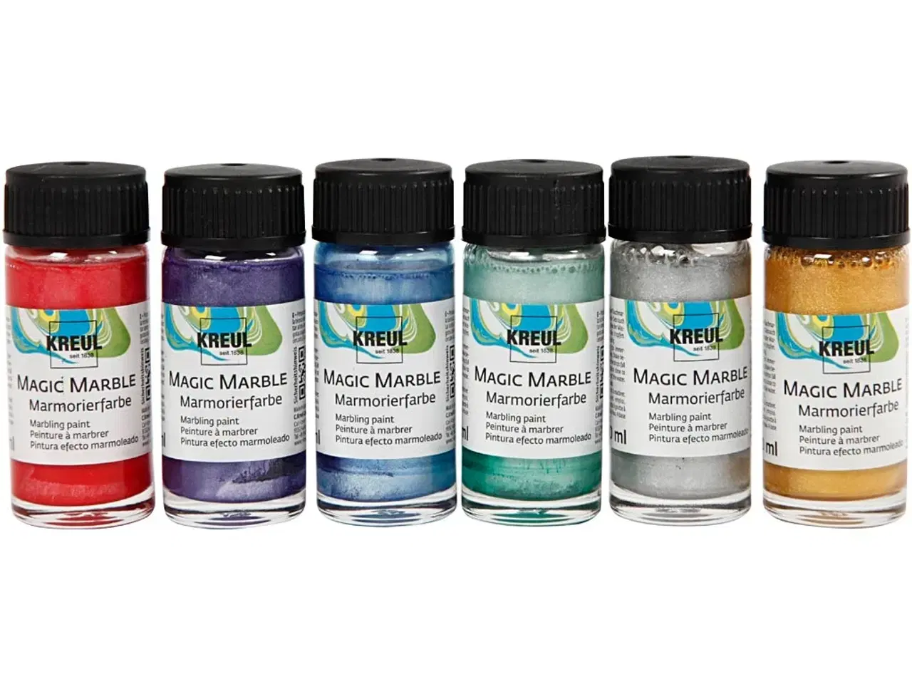 Billede 1 - Magic Marble Marmoreringsmaling - 6 Metallicfarver 20ml
