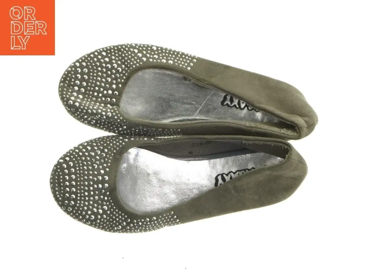 Billede 5 - Grå ballerinasko med pyntesten fra Agaxy (str. 34 )