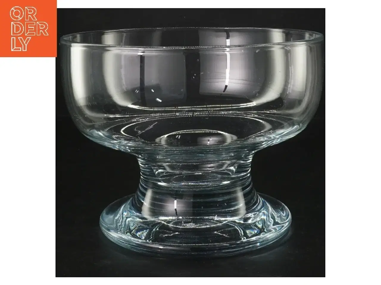 Billede 1 - Holmegård glas skål med fod (str. Ø 19,5x h 15 cm)