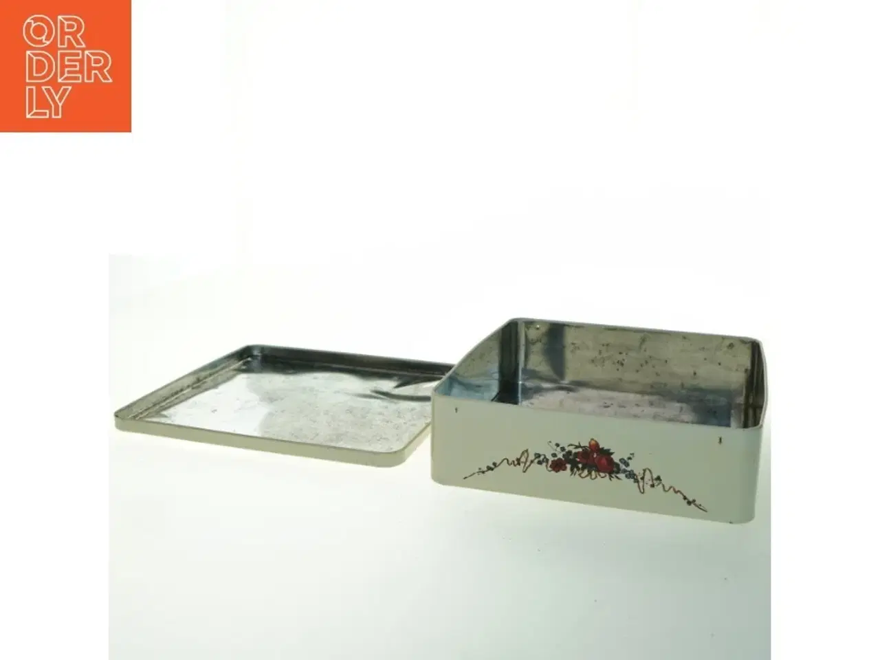 Billede 2 - Antik fransk metal kagedåse fra Massily (str. 22x23x7 cm)
