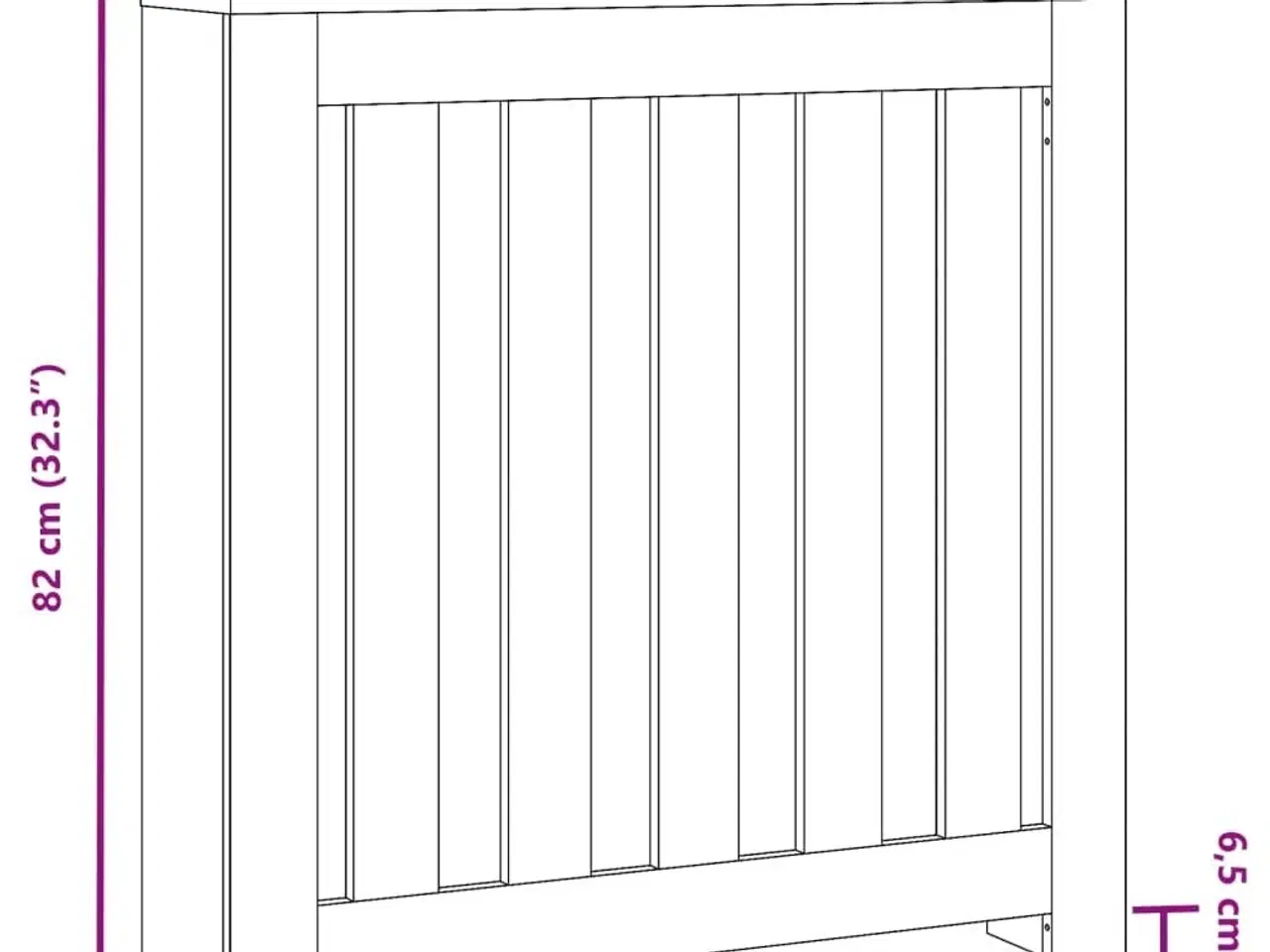 Billede 8 - Radiatorskjuler 78x20x82 cm konstrueret træ hvid
