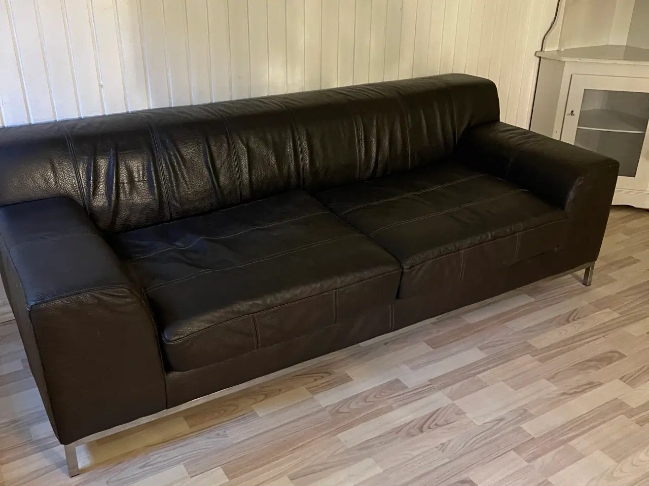 Billede 1 - Lædersofa og sofabord, sofa
