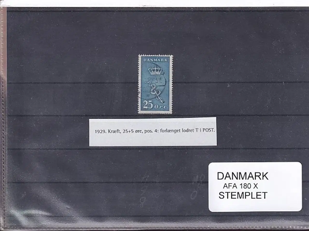 Billede 1 - Danmark - AFA 180 X - Stemplet