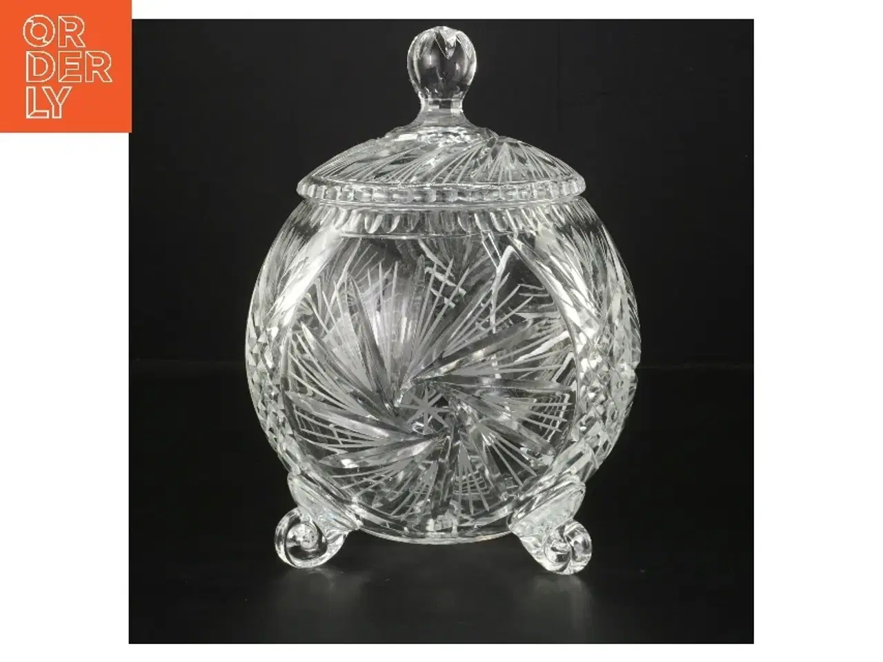 Billede 1 - Krystal sukkerkrukke med låg (str. Ø 20 cm)