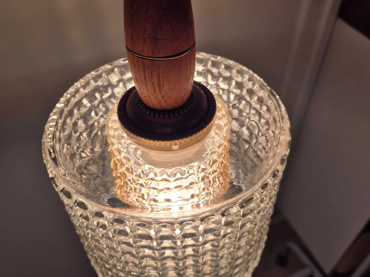 Billede 5 - Retrolampe i glas og teak