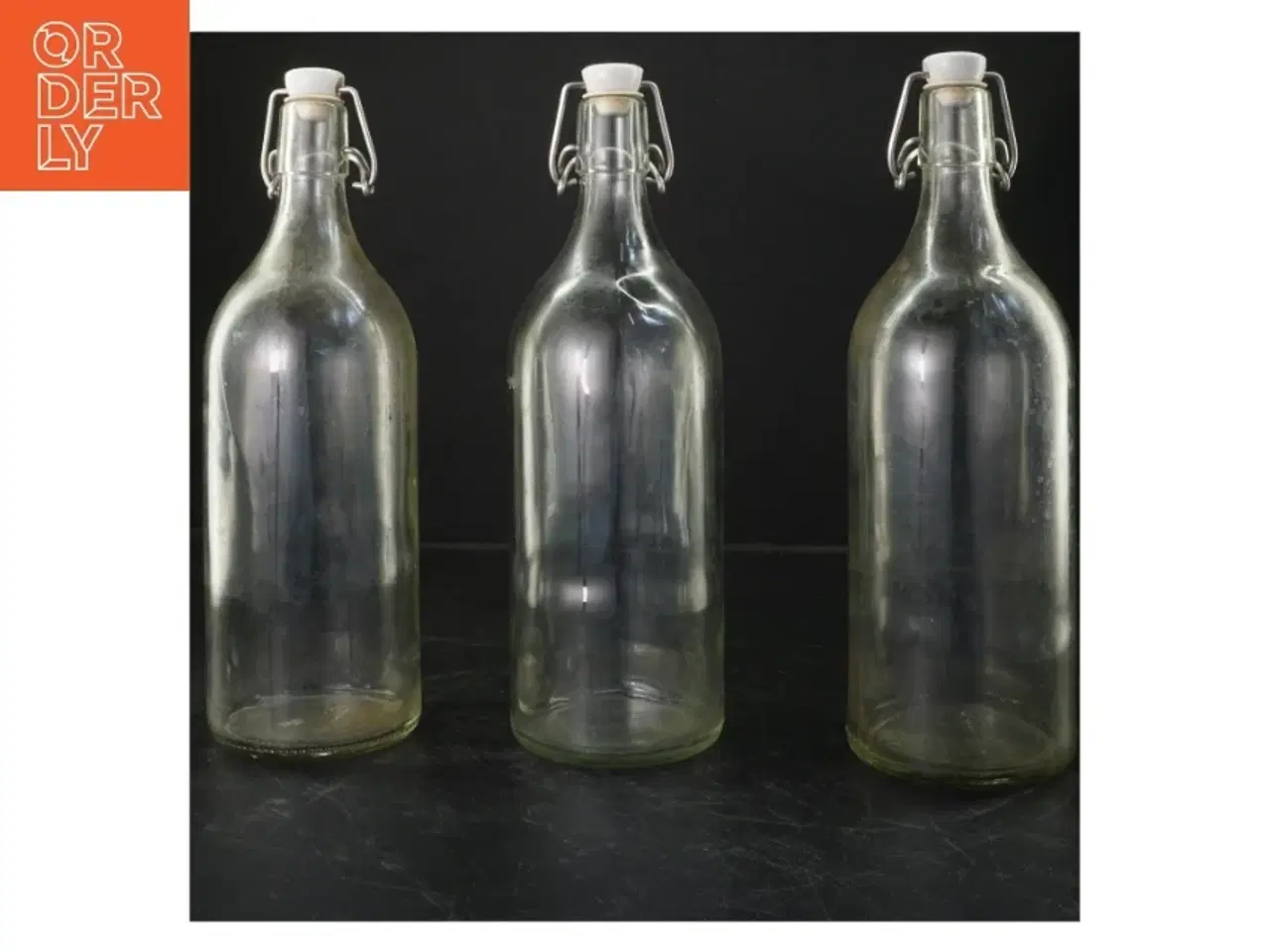 Billede 1 - Glasflasker med patentlåg fra IKEA (str. 28x9 cm)