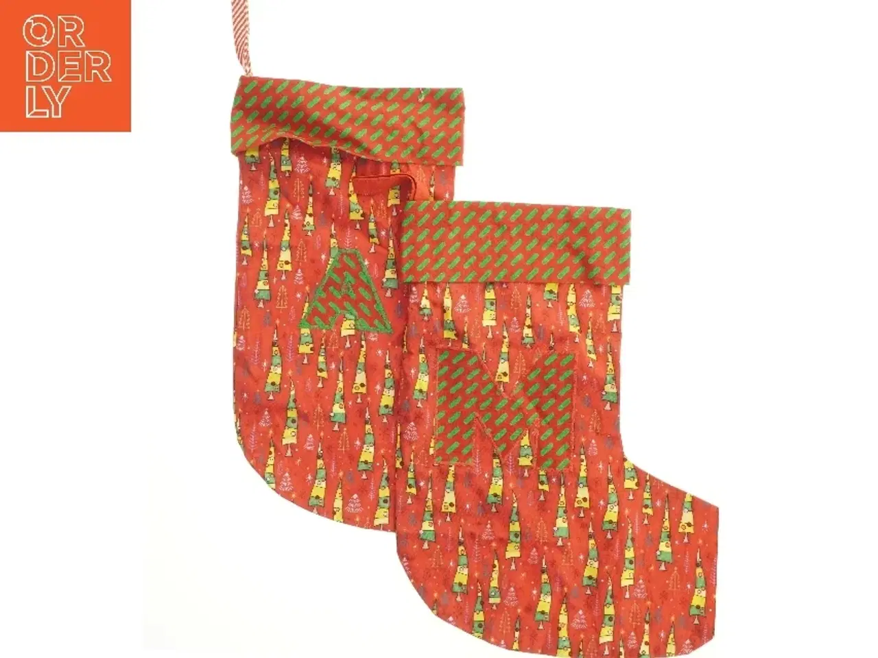 Billede 1 - Julestrømpe i stof (str. 42x22 cm)