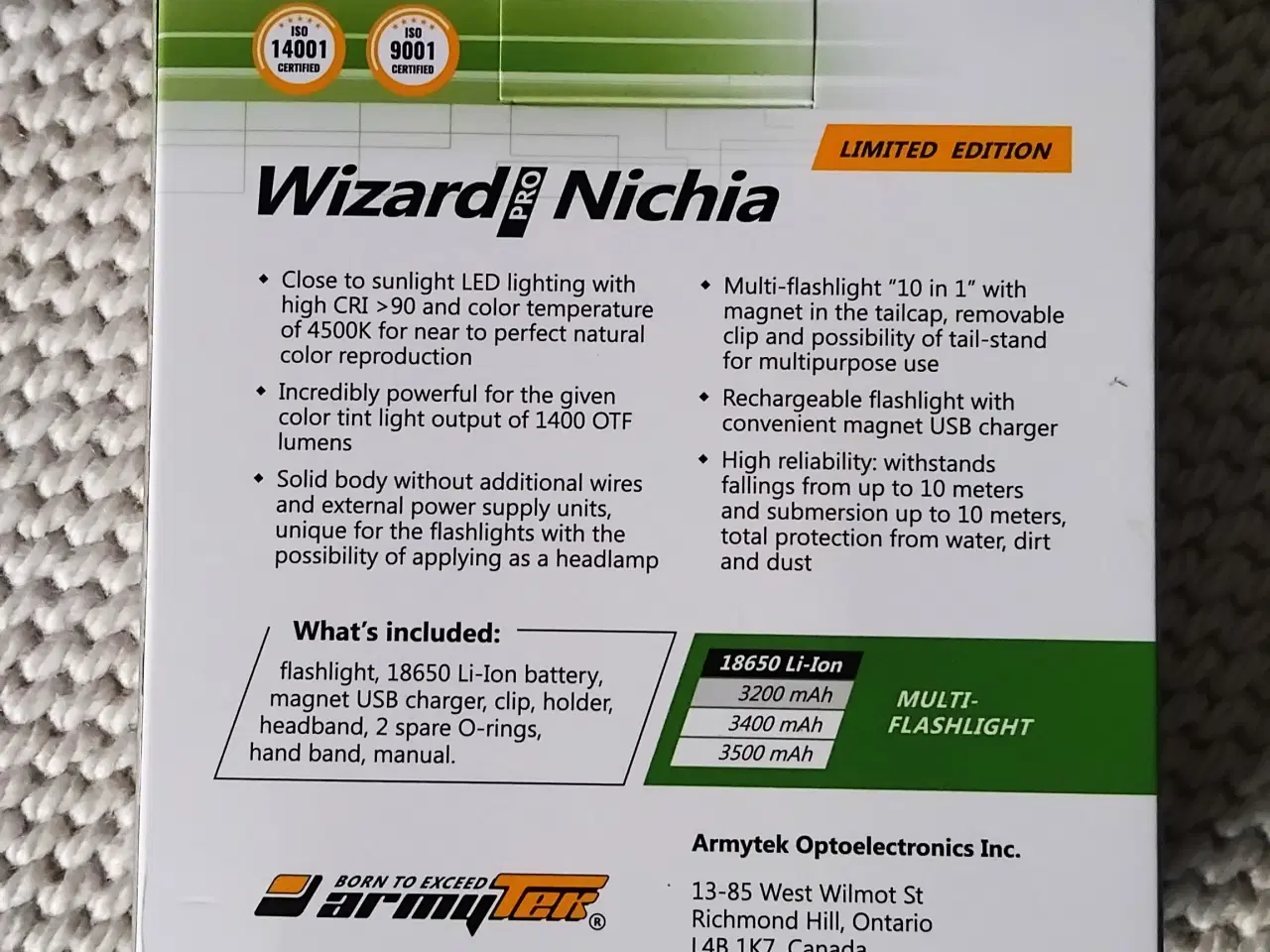 Billede 12 - Combatlygte, Armytek Wizard Pro, pandelygte