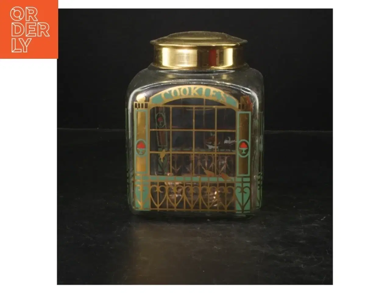 Billede 2 - Dekorativ kagedåse i glas fra Holmegaard (str. 12x12 cm)