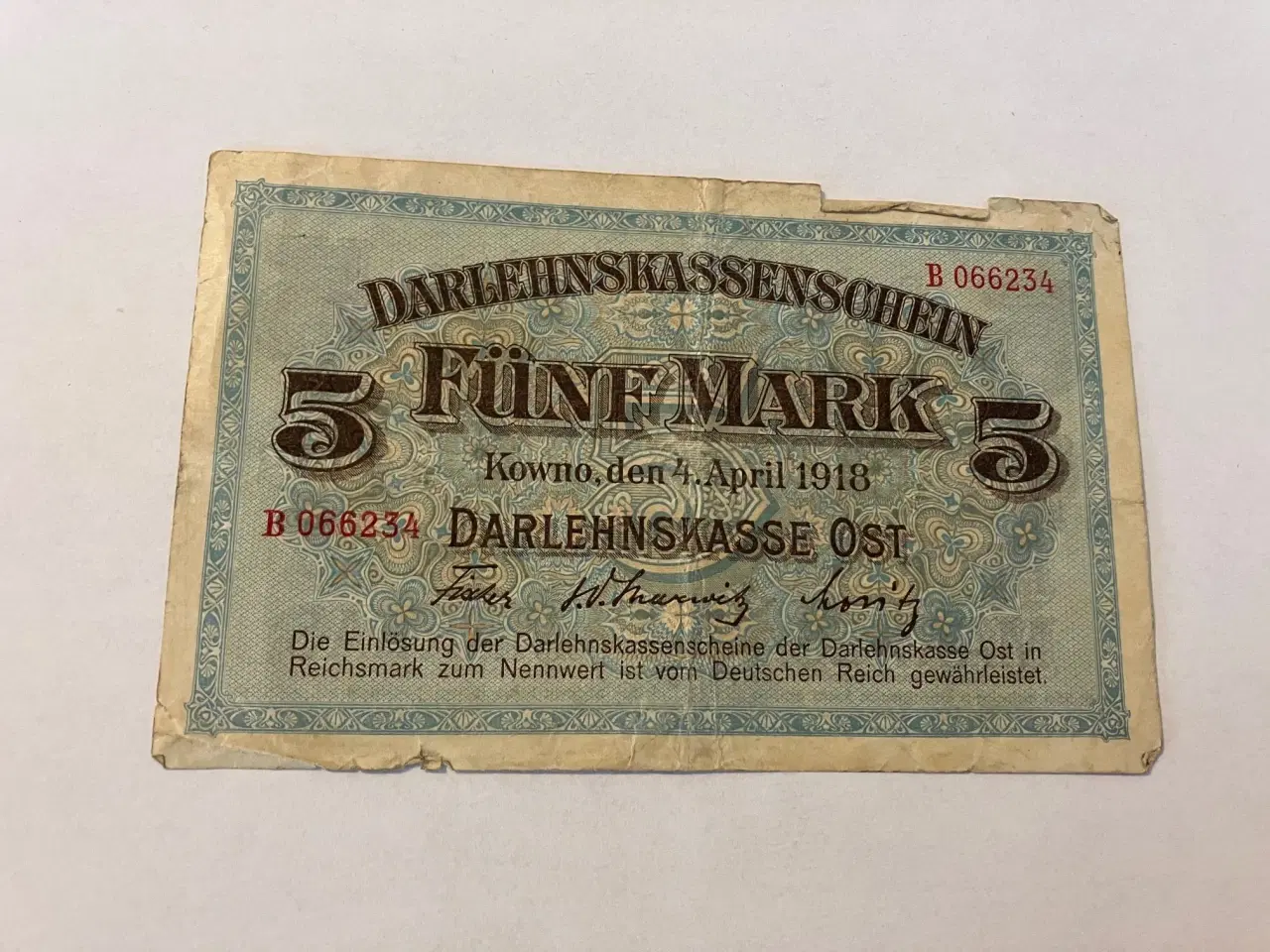 Billede 1 - 5 Mark Darlehnskasse - Ober Ost 1918