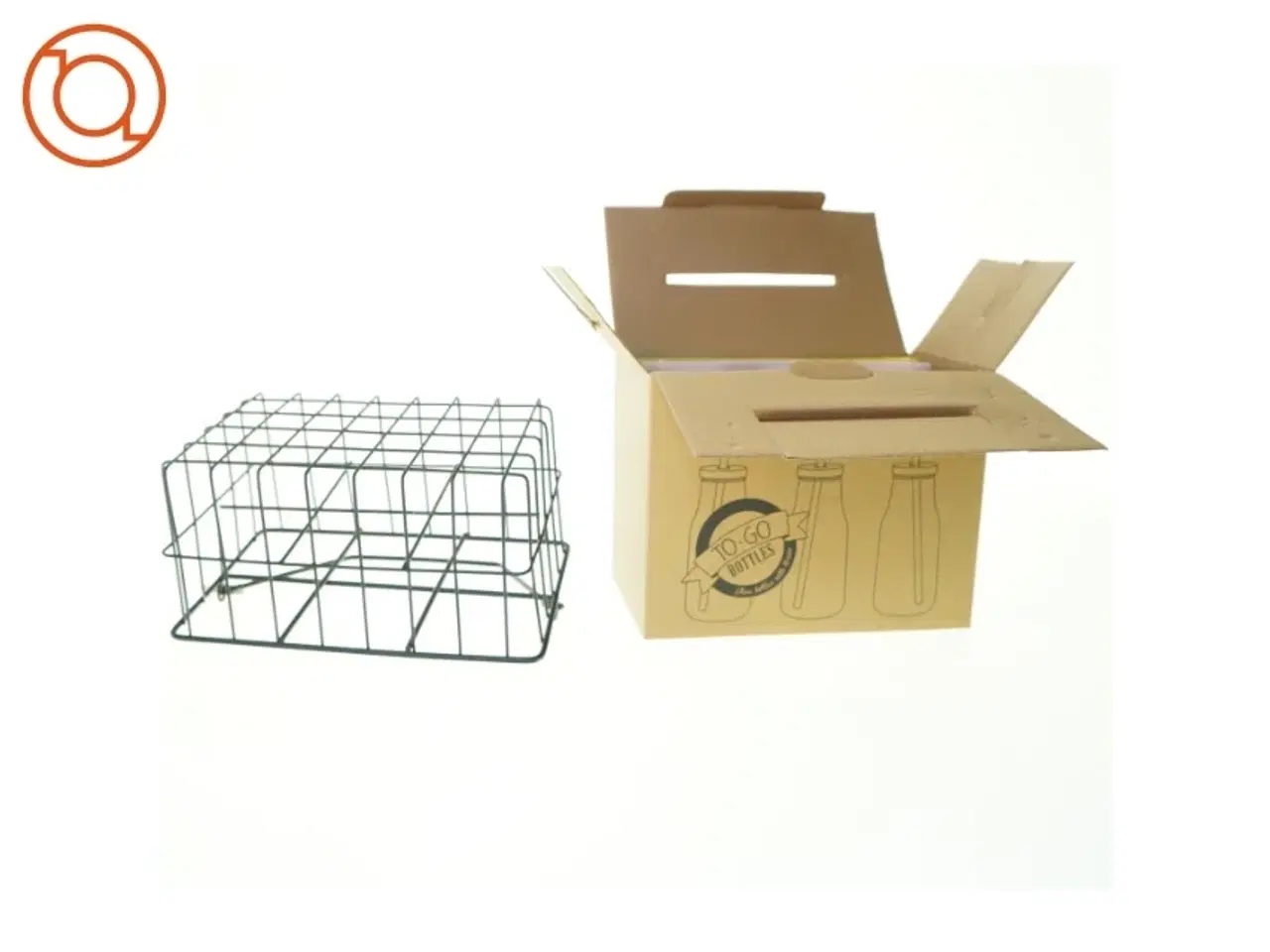 Billede 2 - To go bottles med kurv fra LagerHaus (helt ny! str. 22 x 13 x 17 cm)