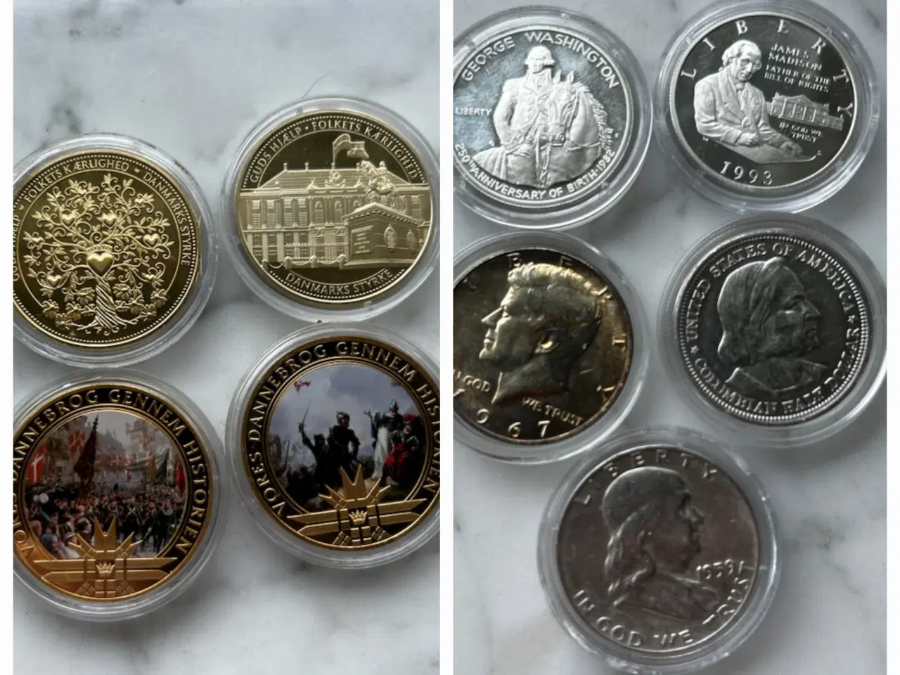 Billede 2 - Danske og amerikanske mønter
