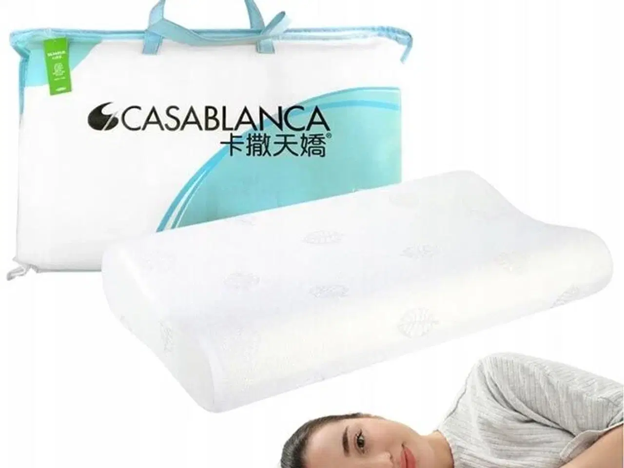 Billede 1 - 2 stk. casablanca pude i memoryskum 30x50cm(ubrugt)