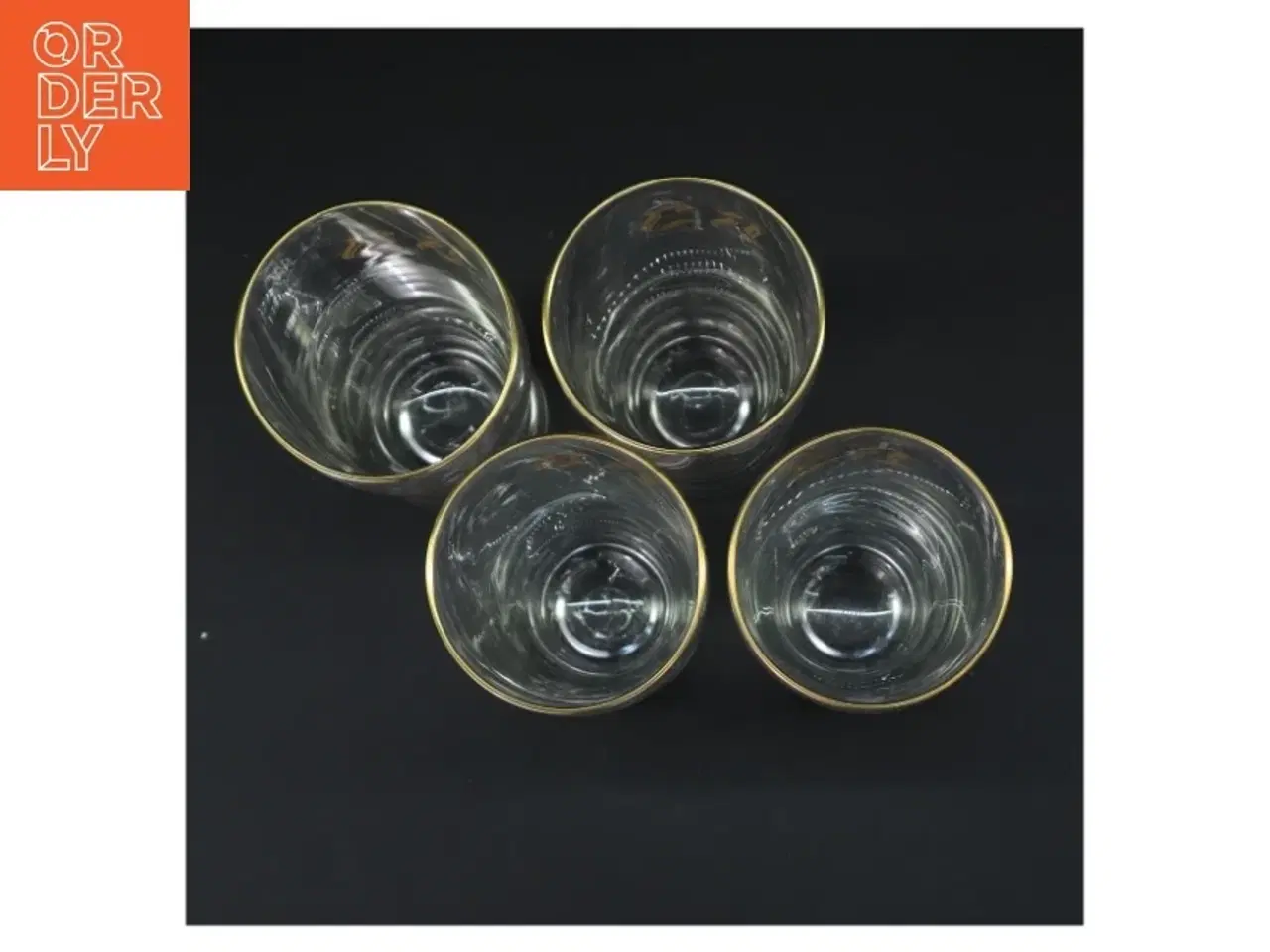 Billede 2 - Sæt af glas med guldkant (str. 17,5 cm)