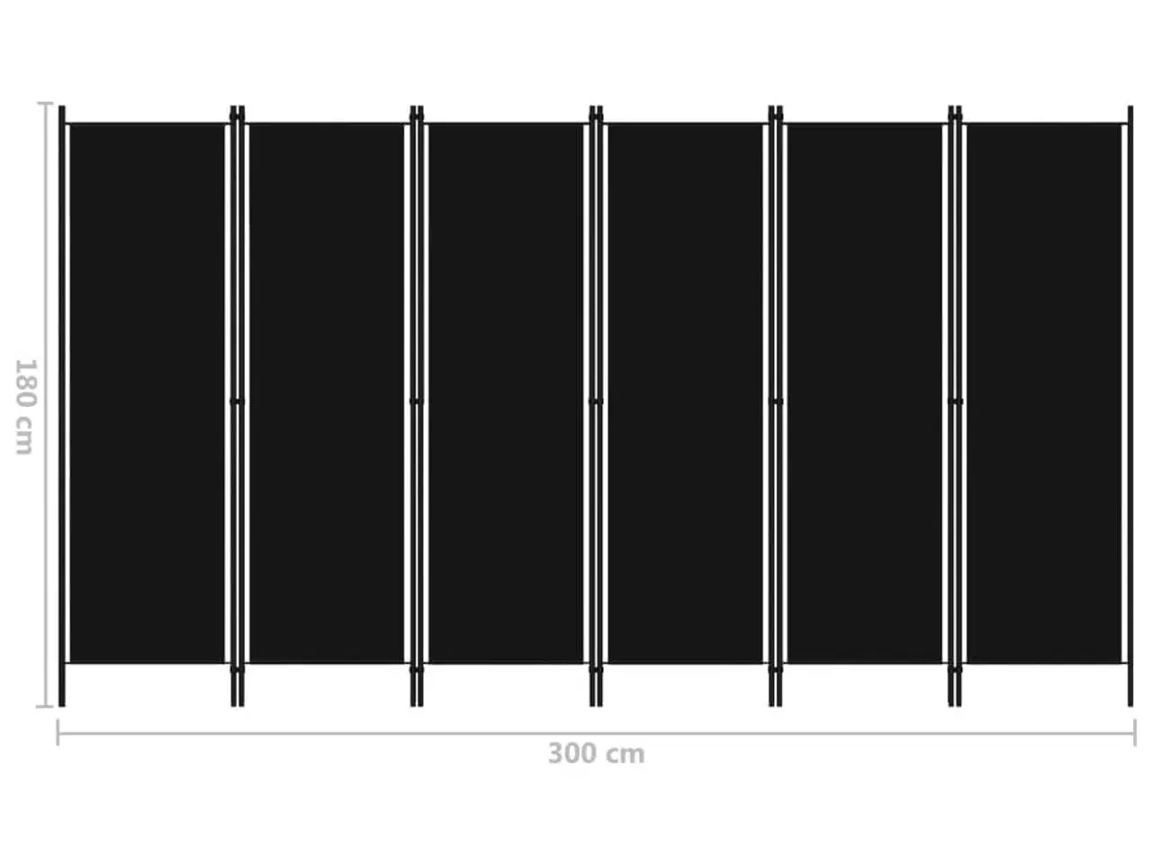 Billede 6 - 6-panels rumdeler 300 x 180 cm sort