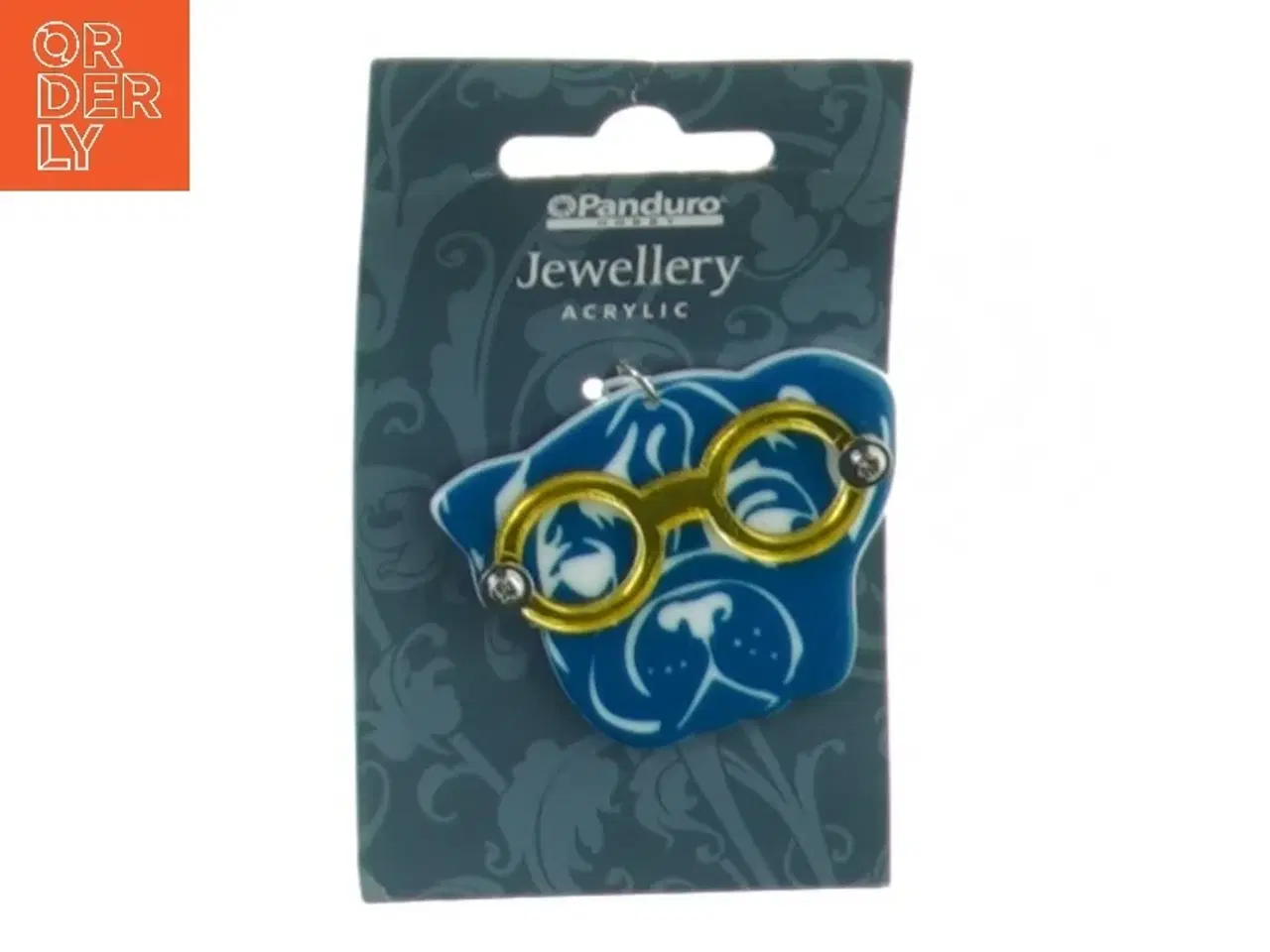 Billede 1 - Smykke Vedhæng Mops med Briller fra Panduro (str. 5 cm)