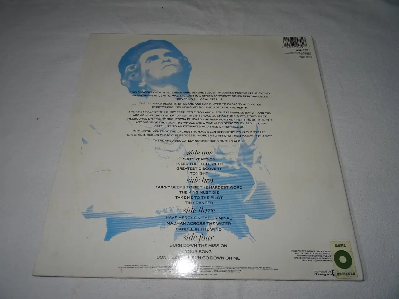 Billede 2 - Lp Elton John live in Australia