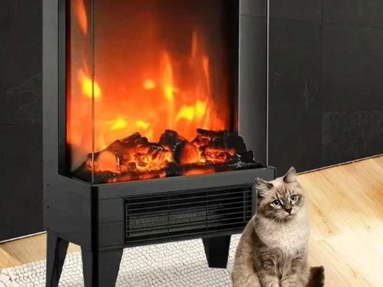 Billede 7 - Elektrisk pejs/varmeblæser Q20P – sort, 1.800 W, fjernbetjening