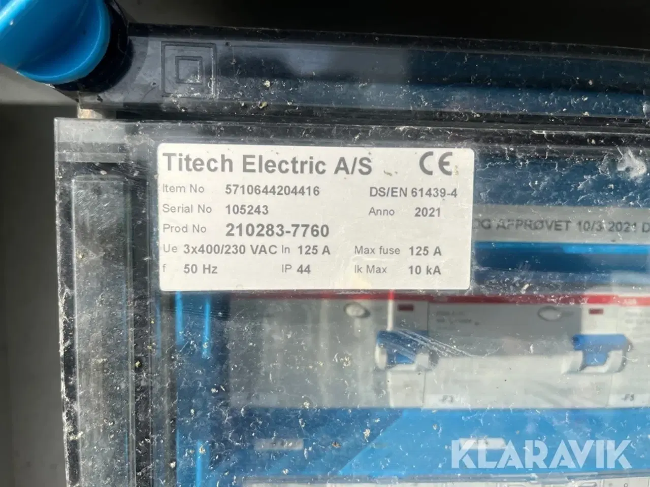 Billede 5 - Byggestrømstavle TITECH ELEKTRIC 125A 1 styk