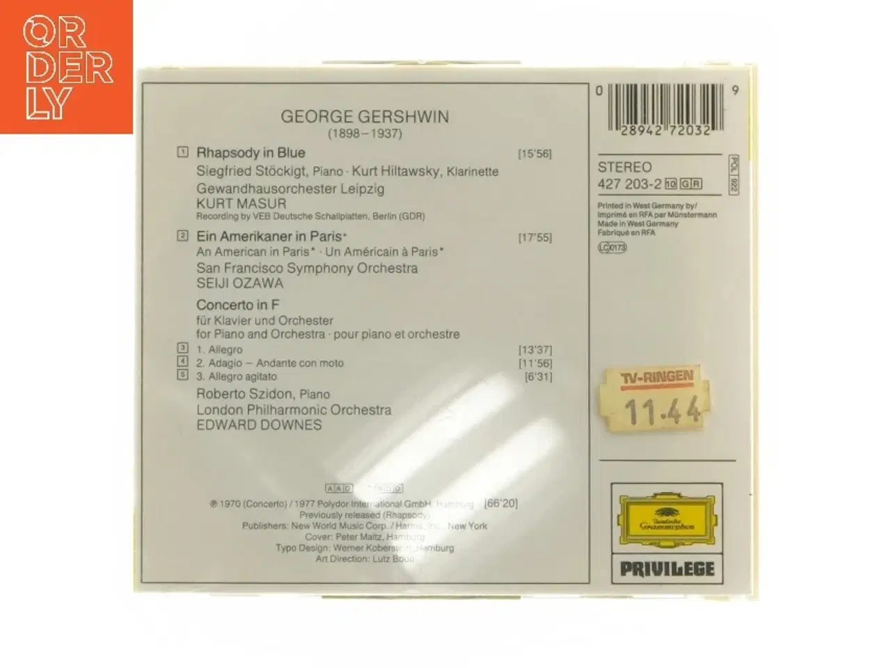Billede 3 - George Gershwin CD - Rhapsody in Blue