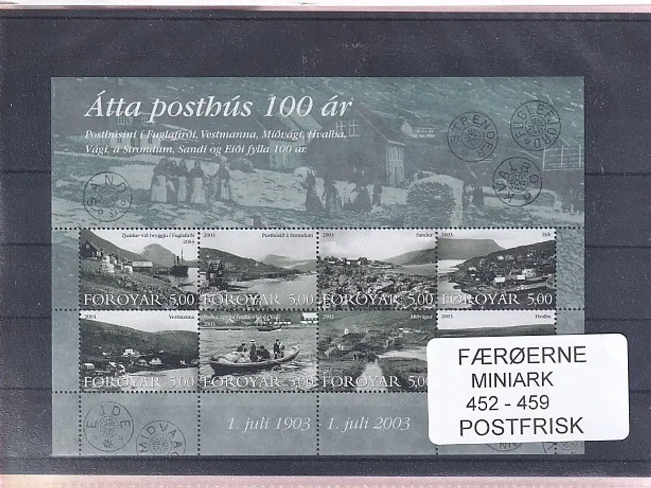 Billede 1 - Færøerne - 1 Miniark 452 - 459 - Postfrisk