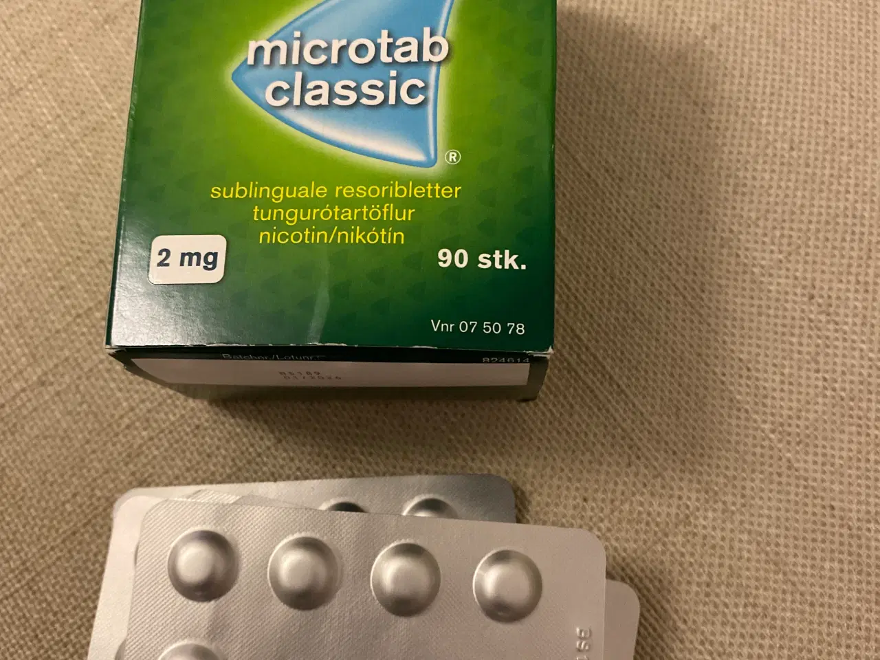 Billede 1 - nicorette microtab classic  (2mg) 80 stk.