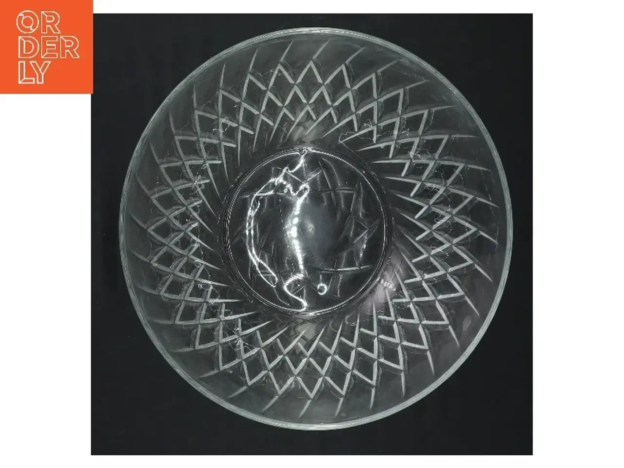 Billede 2 - Glas skål med mønster (str. Ø 20 cm)