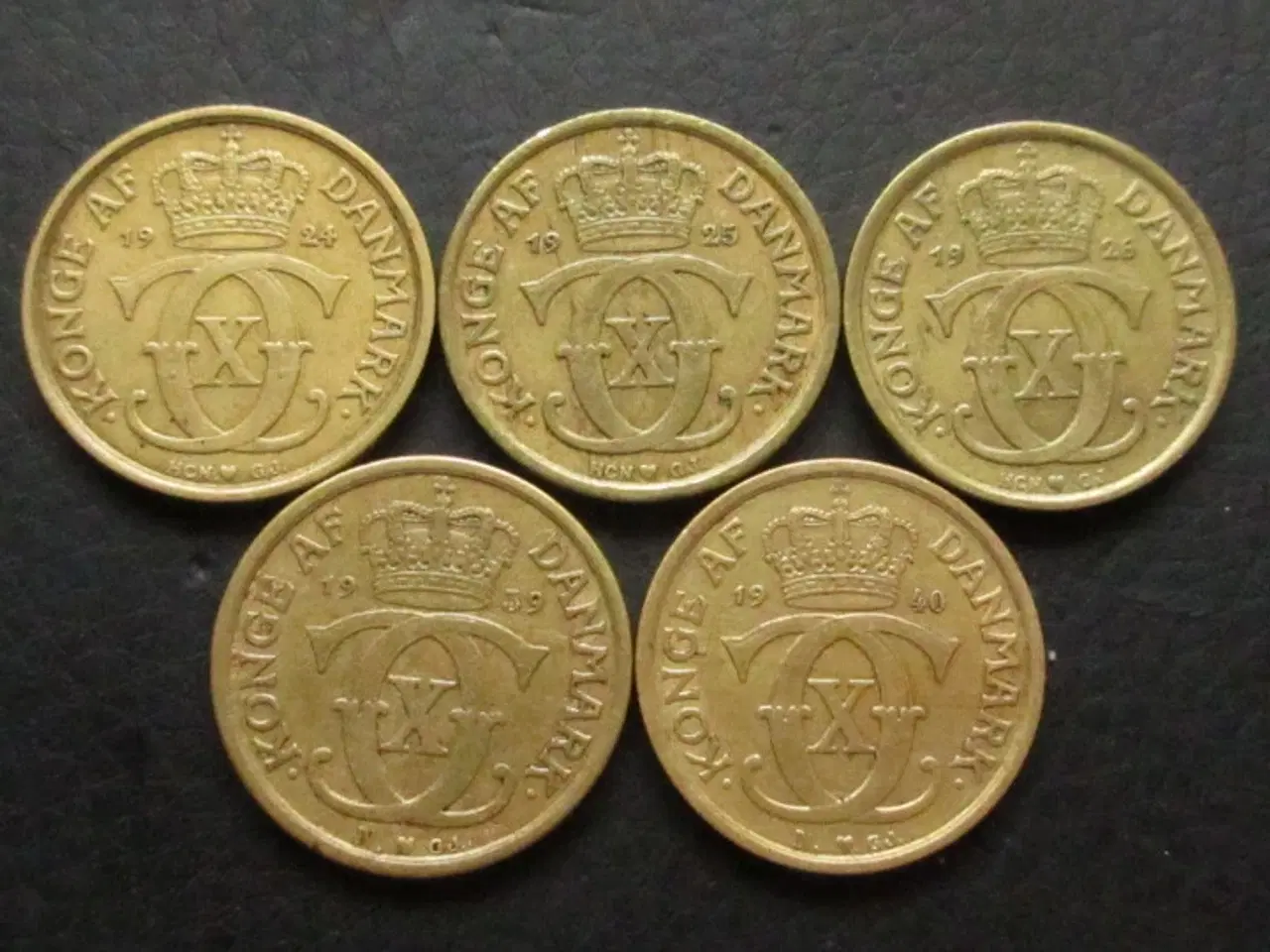 Billede 1 - 1/2 kr 1924-1940 Chr. X komplet sæt 5 stk