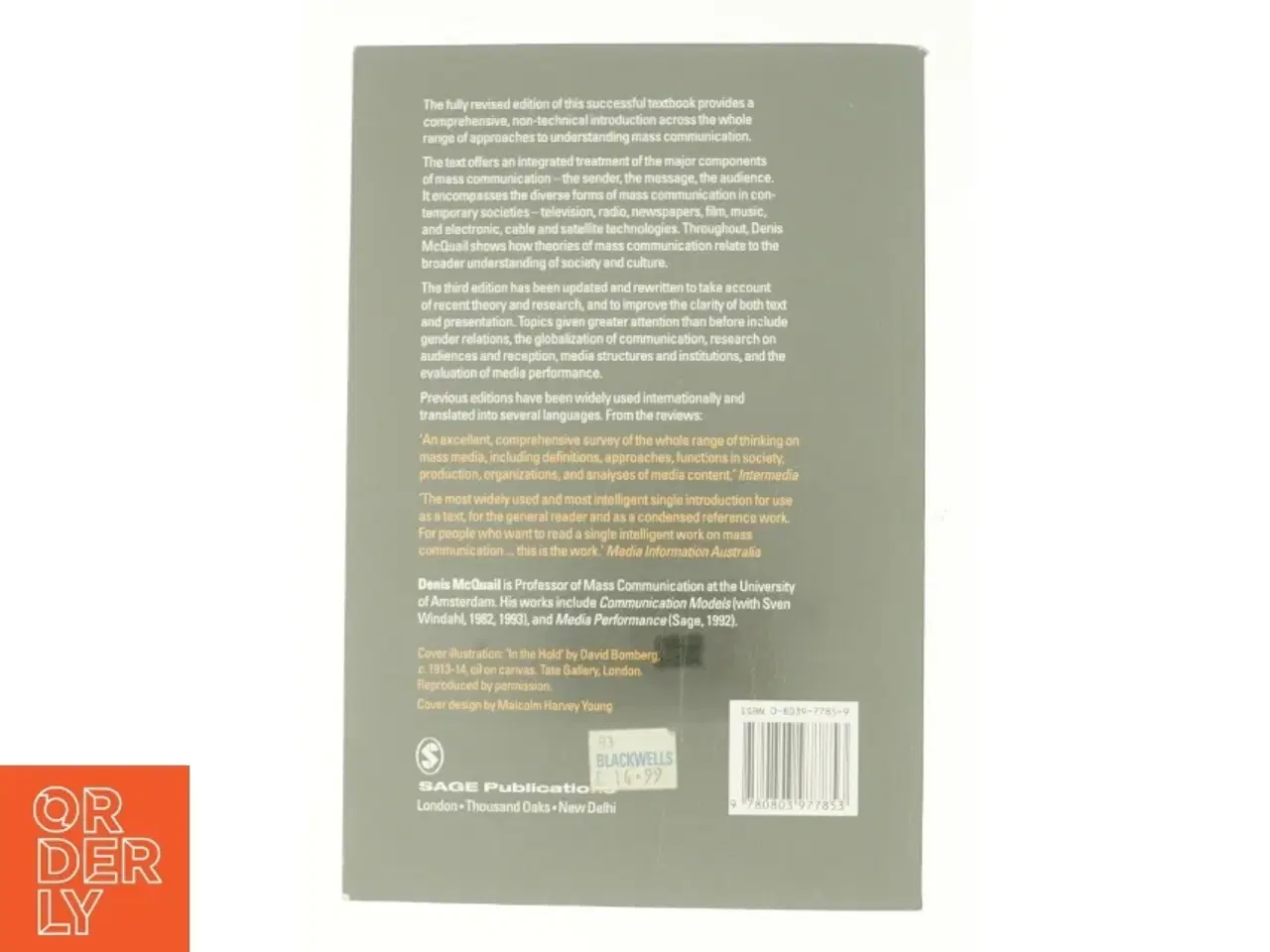 Billede 3 - Mass Communication Theory an Introduction by Denis McQuail af Denis McQuail (Bog)