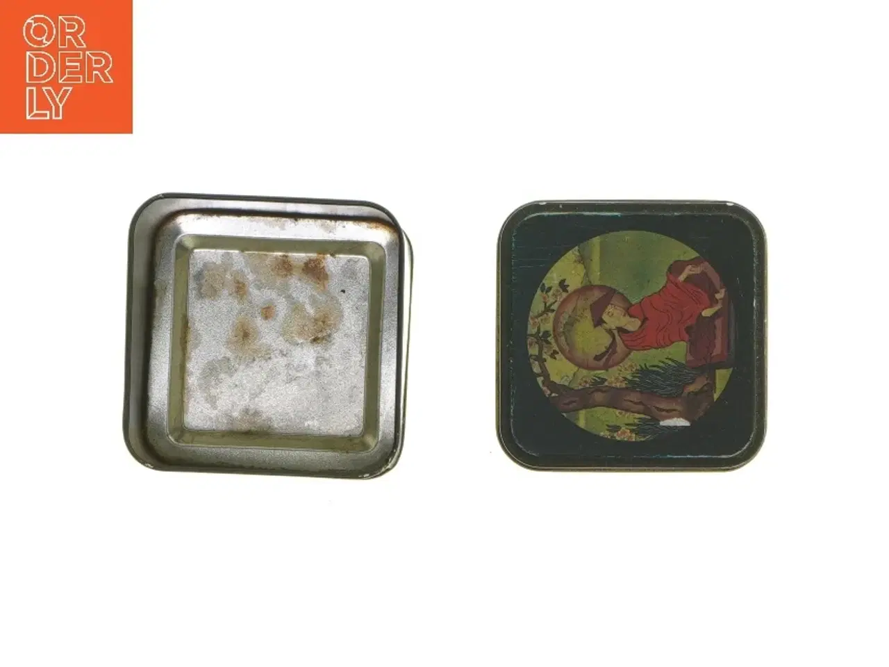 Billede 4 - Dekorativ blikdåse med motiver (str. 8x9 cm)