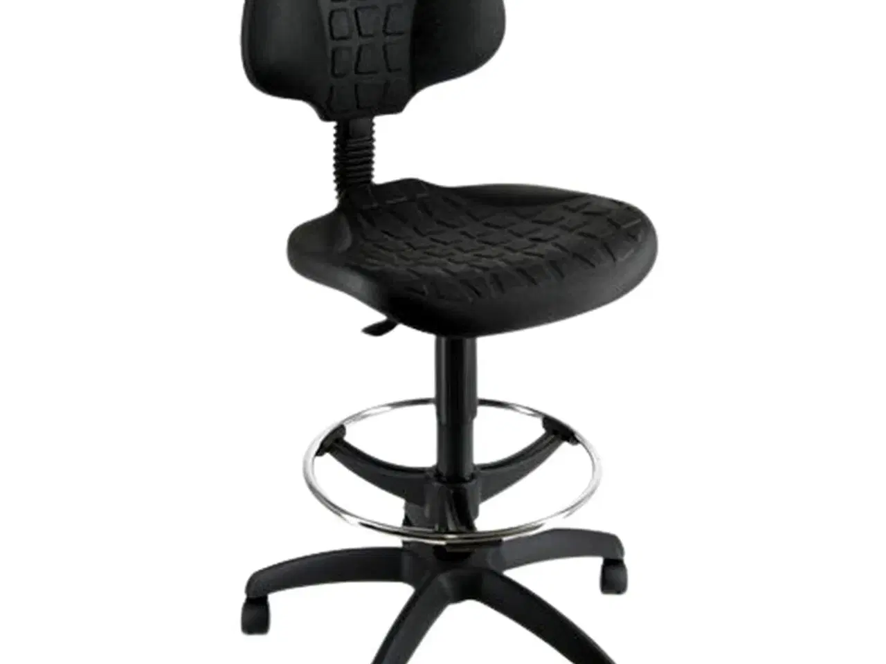 Billede 1 - Unisit Esos E2 taburet med ryglæn - sort kontorstol