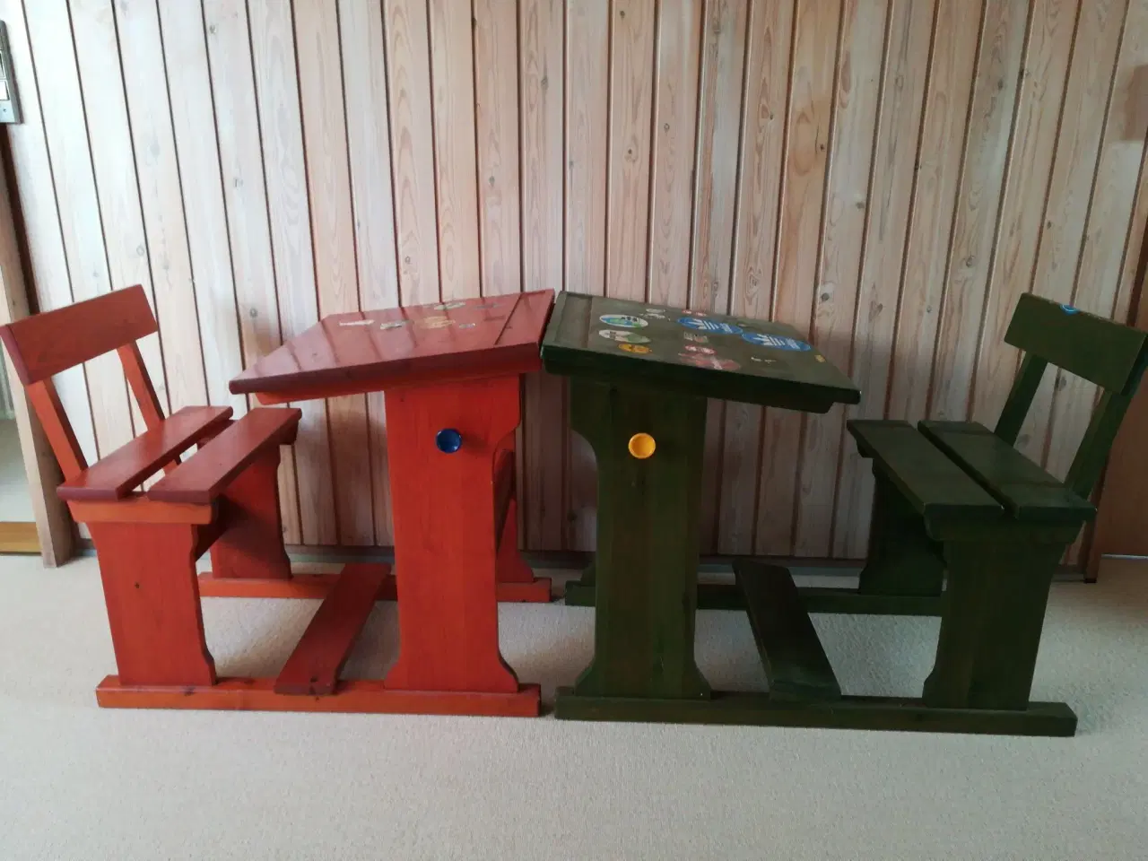 Billede 4 - Skolebord med bænk
