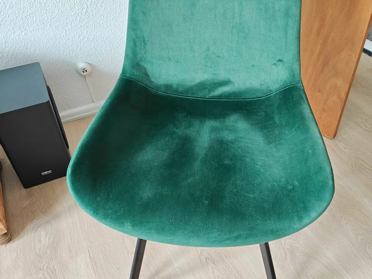 Billede 2 - 6 stk. stole i grøn velour, flot stand 