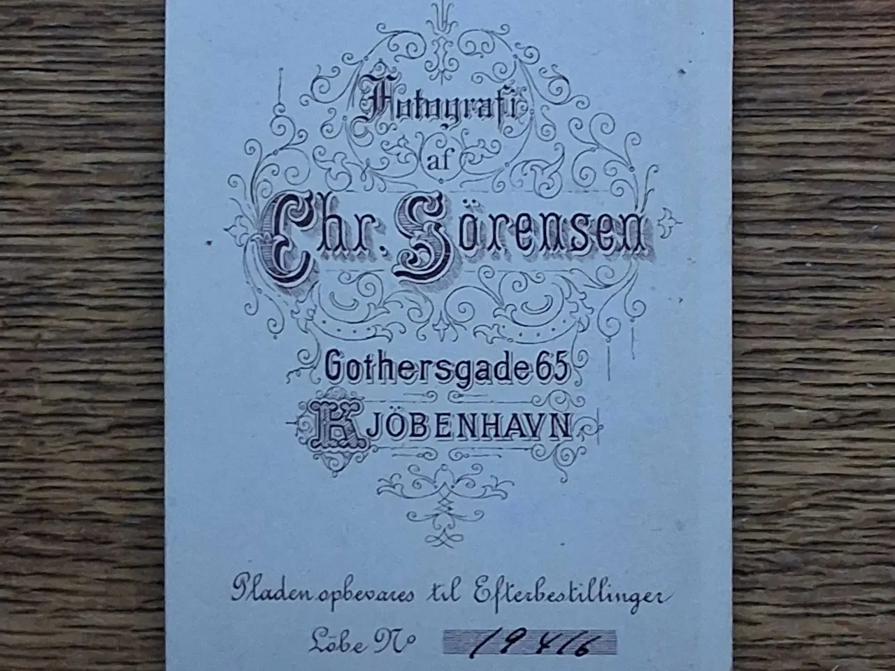 Billede 2 - Antik Photografi. Chr. Sörensen. Kjøbenhavn.