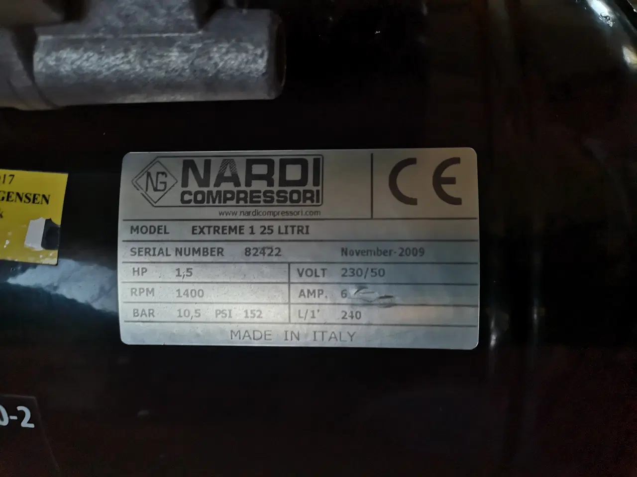 Billede 10 - Tjep Kompressor, 25/240-2, Med 20 m slange,25 l ,1