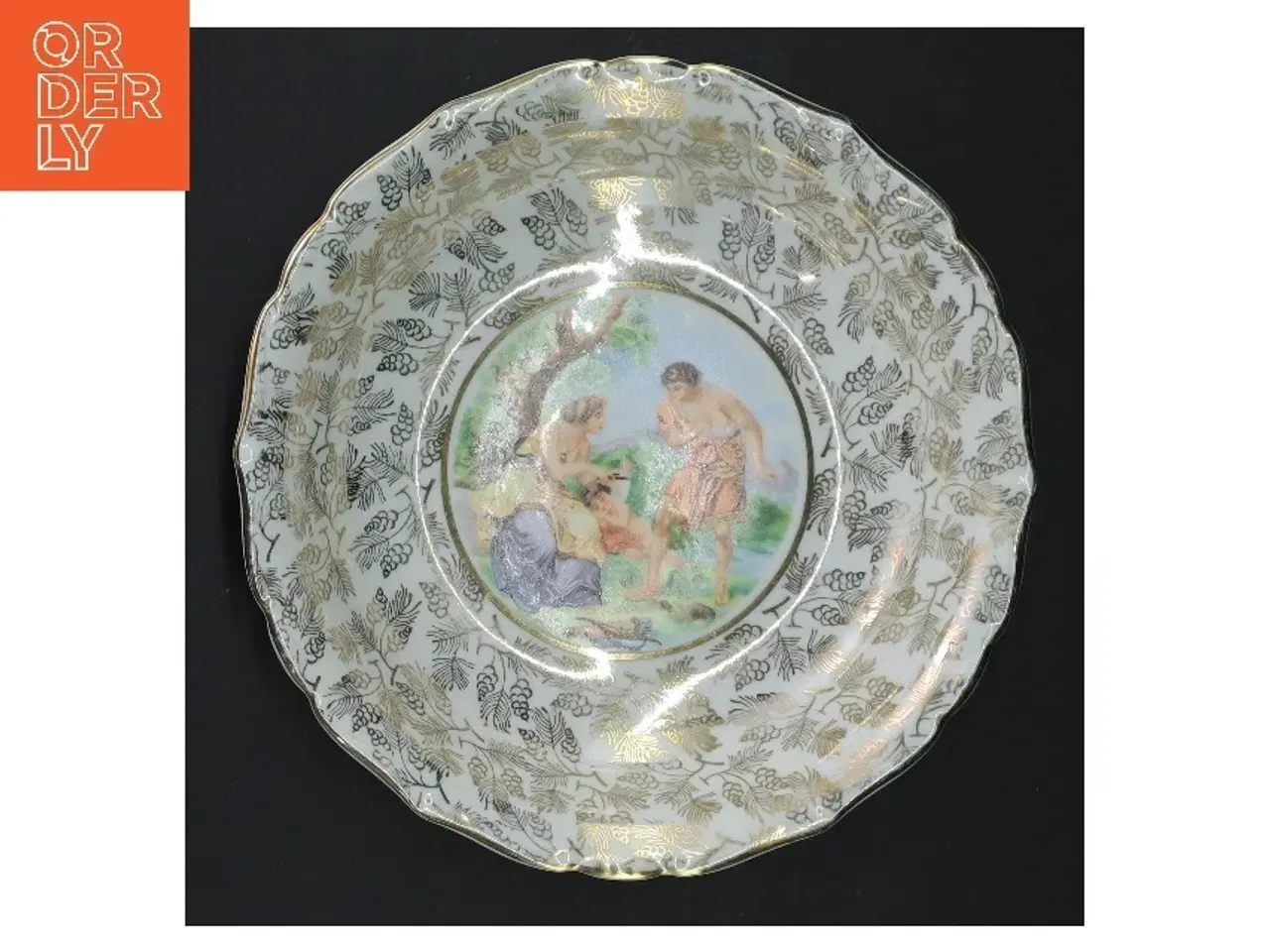 Billede 1 - Dekorativ tallerken med guldmønster fra Bavaria (str. Ø 20 cm)