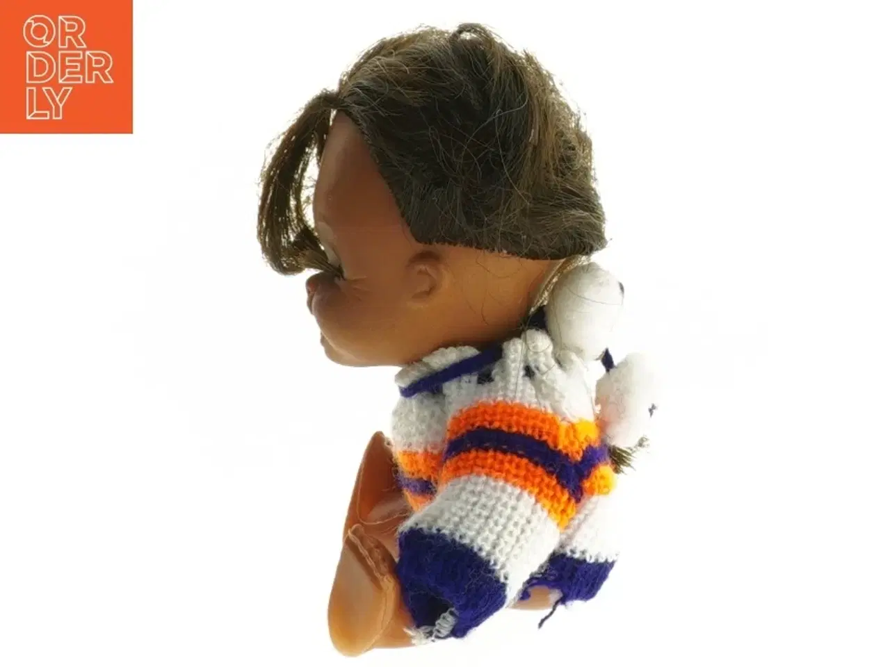 Billede 3 - Lille dukke med stribet sweater (str. 16 cm)