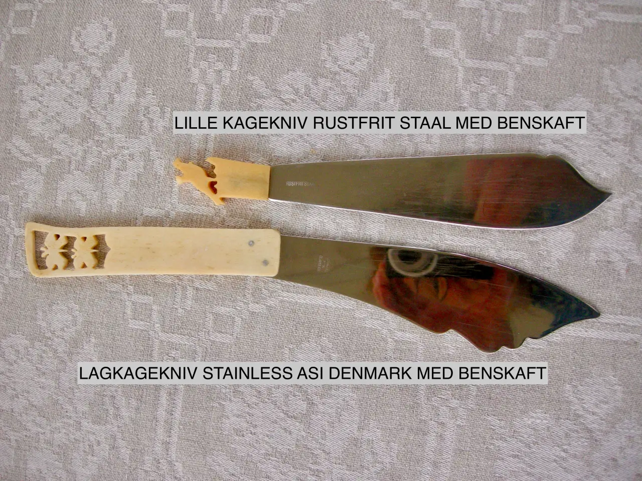 Billede 2 - Lagkagekniv med benskaft, Kagekniv med benskaft