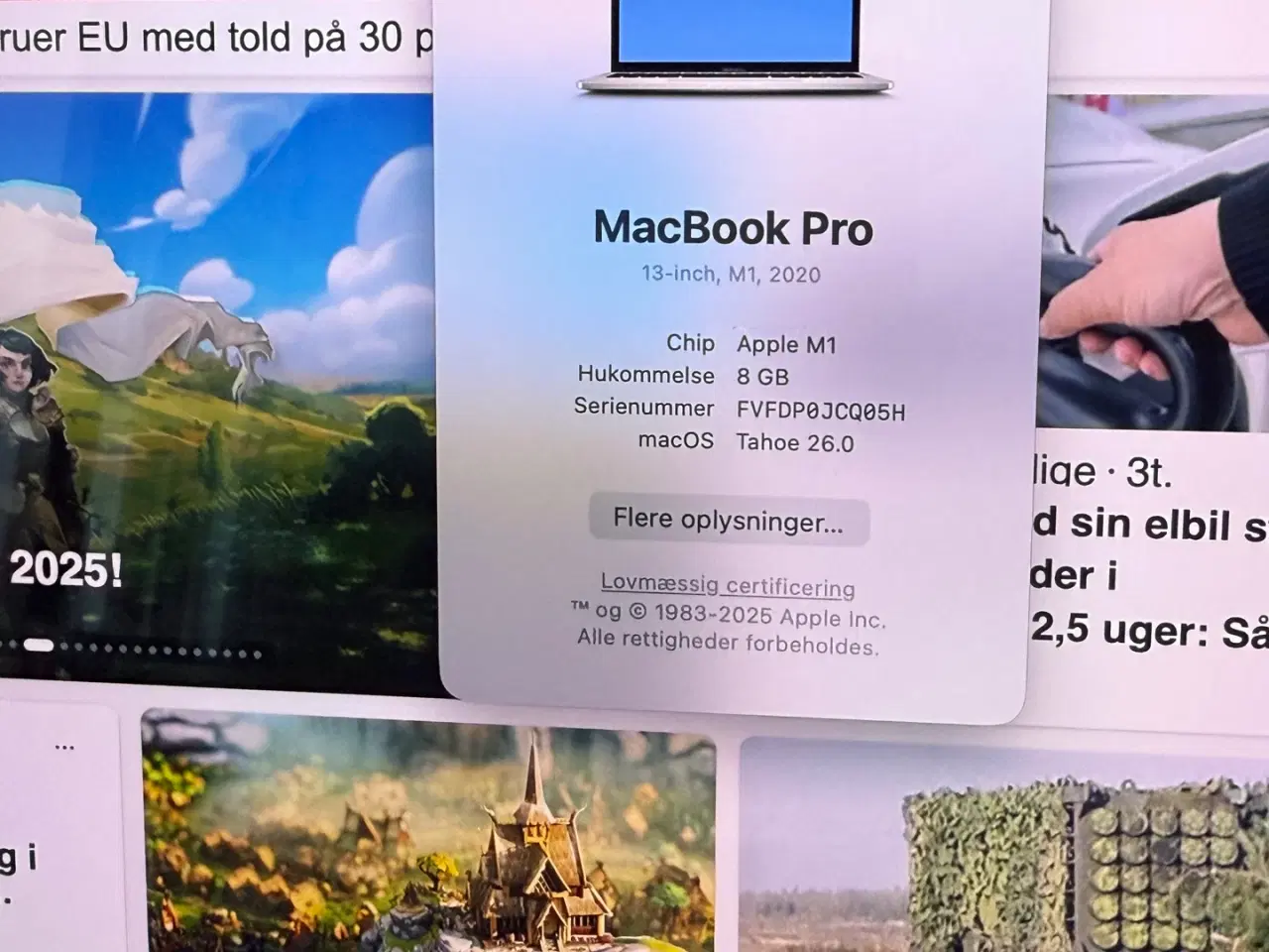 Billede 10 - Super Lækker Mac Book pro  - M1 2020- 521 gb HD